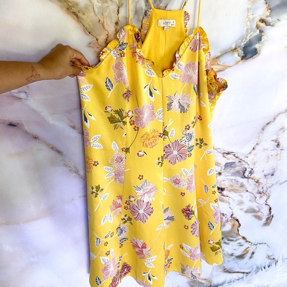 🌼 Ann Taylor LOFT Yellow Floral Dress - Picture 2 of 4